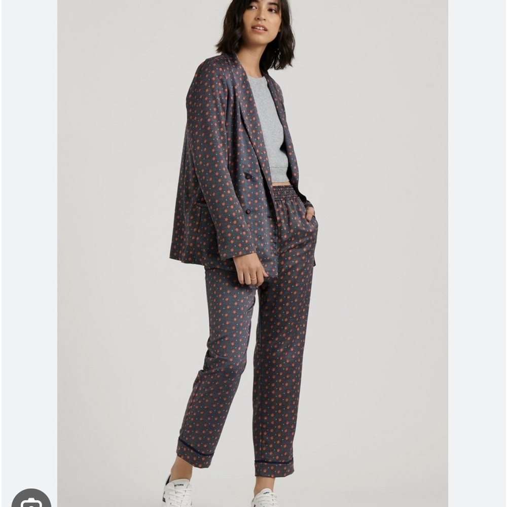 Lucky Brand Blue and Red Patterned Blazer